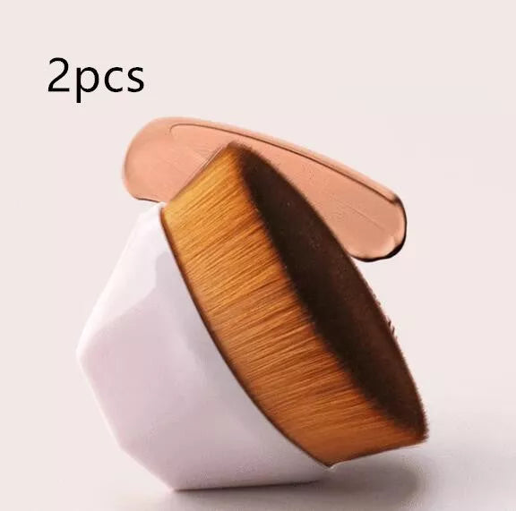 Soft synthetic foundation brush kit for flawless makeup application in black, white, and pink