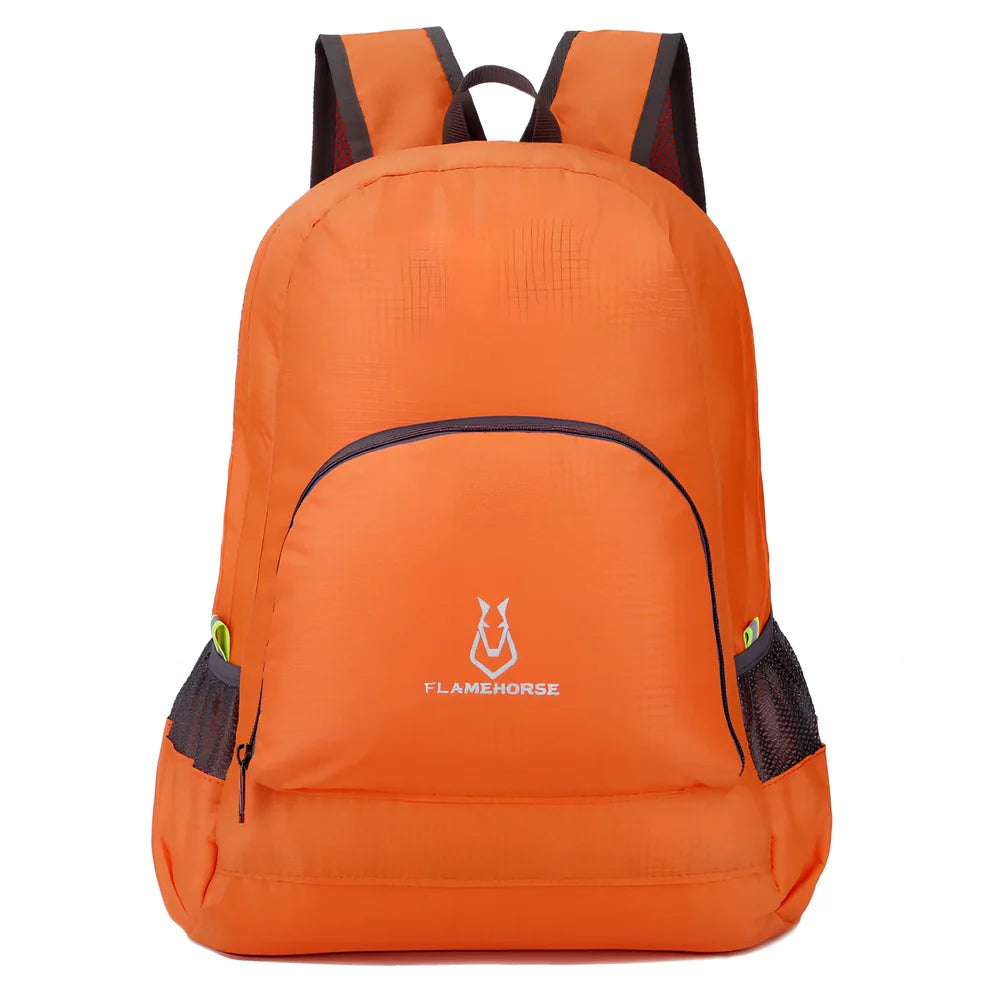 Outdoor folding double backpack in six colours with 22L capacity and waterproof nylon construction