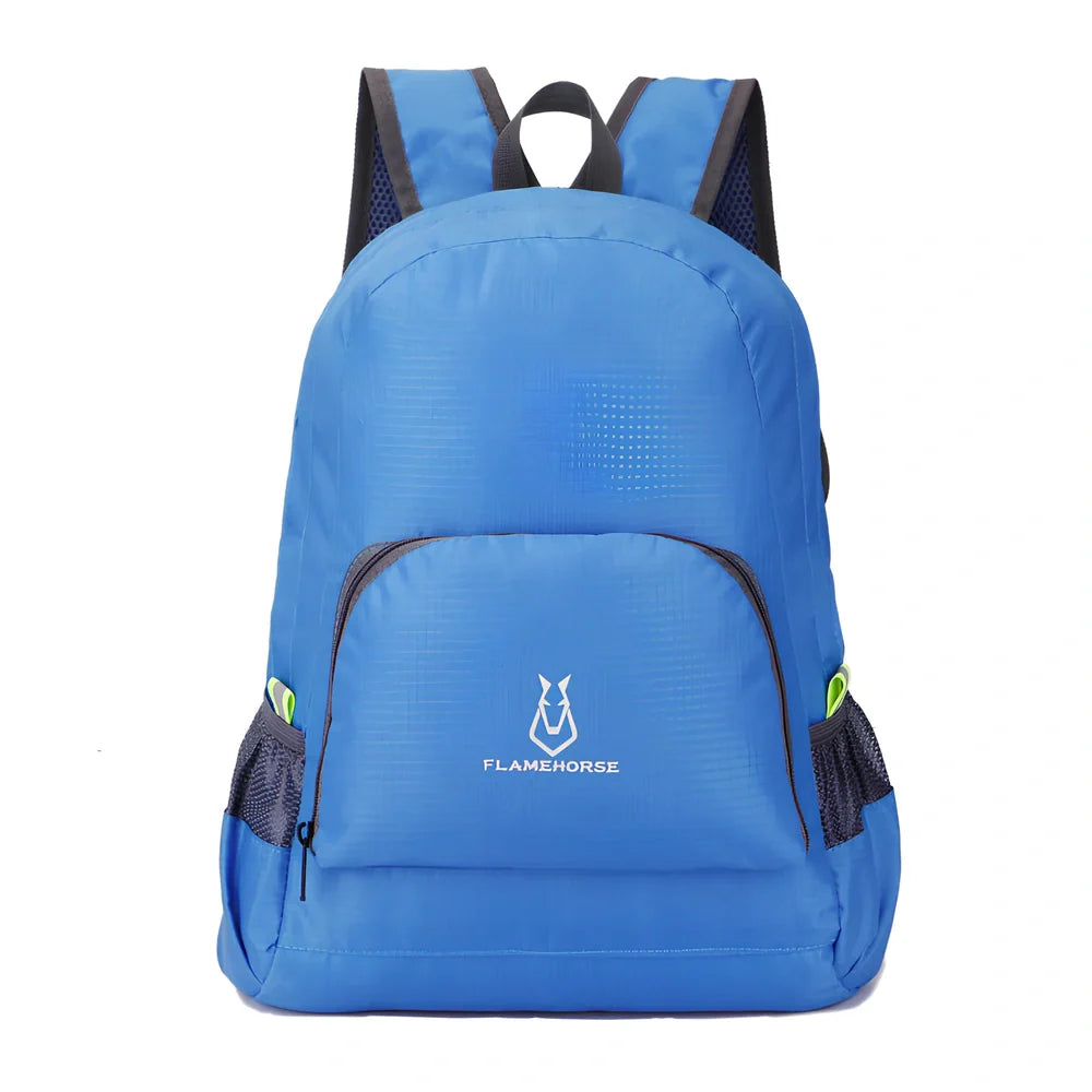 Outdoor folding double backpack in six colours with 22L capacity and waterproof nylon construction