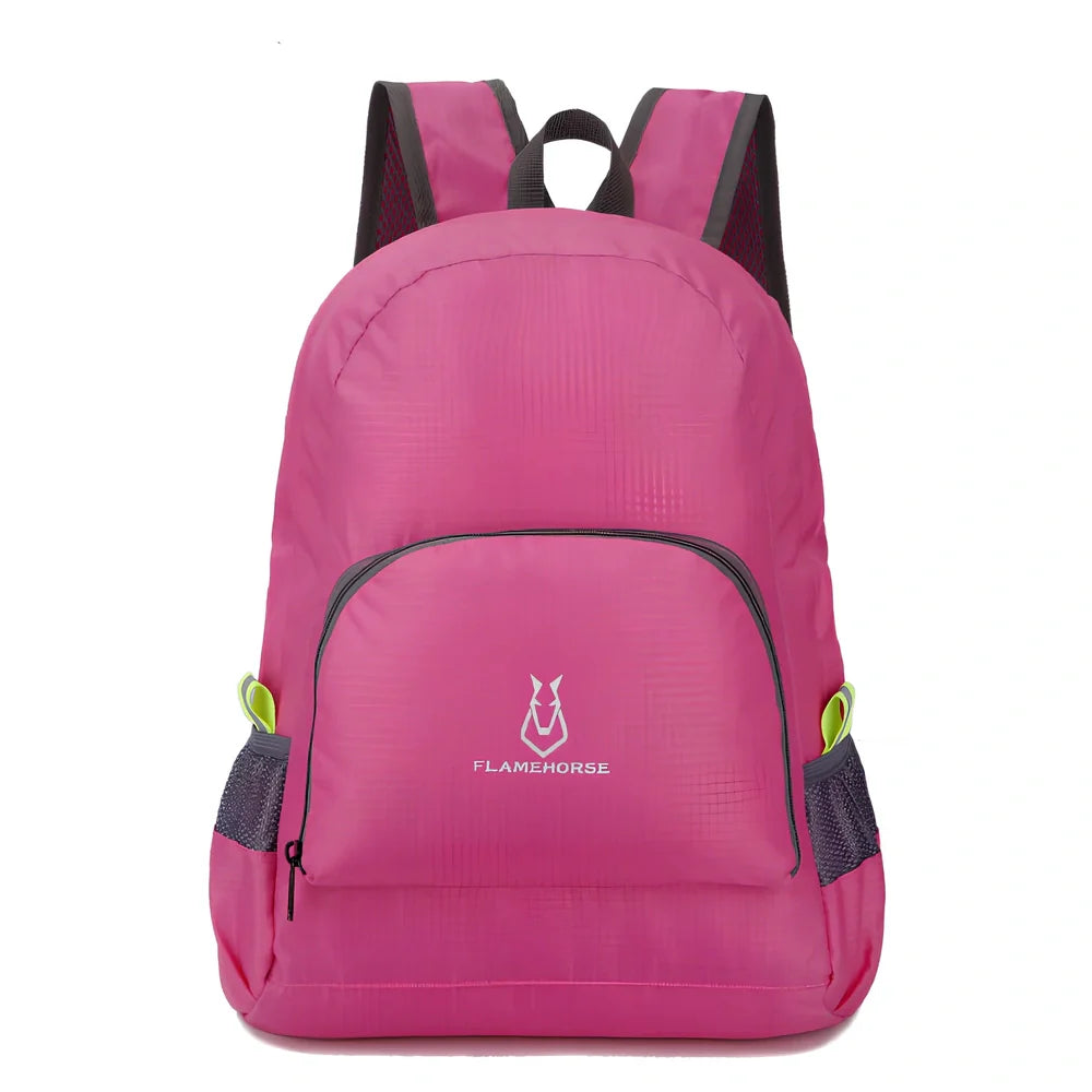 Outdoor folding double backpack in six colours with 22L capacity and waterproof nylon construction