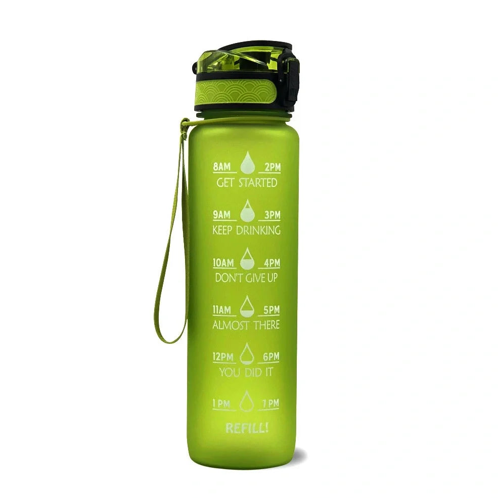 Tritan sports water bottle with frosted gradient finish showing blue-red colour transition