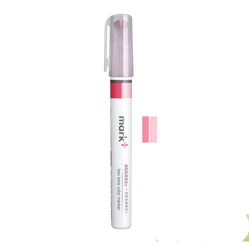 Mark+ series fibre marker pen in six colours: green, grey blue, grey pink, grey yellow, pink, yellow.