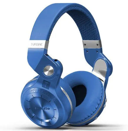 Bluedio T2 Plus Bluetooth wireless headphones in black, shown from the side.