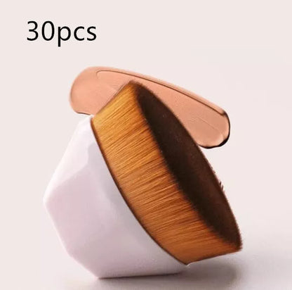 Soft synthetic foundation brush kit for flawless makeup application in black, white, and pink