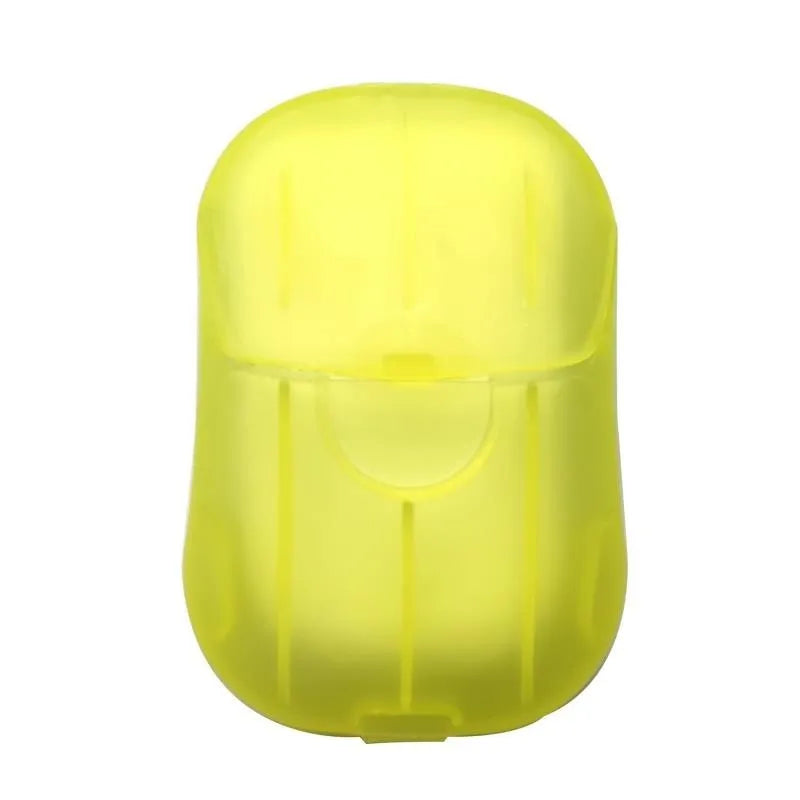 Disposable hand soap paper sheets showing 3.6x5.6cm size and multiple colour options