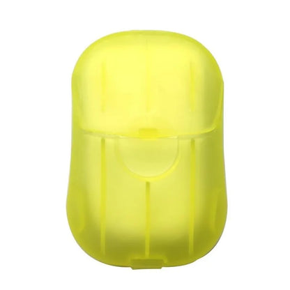 Disposable hand soap paper sheets showing 3.6x5.6cm size and multiple colour options