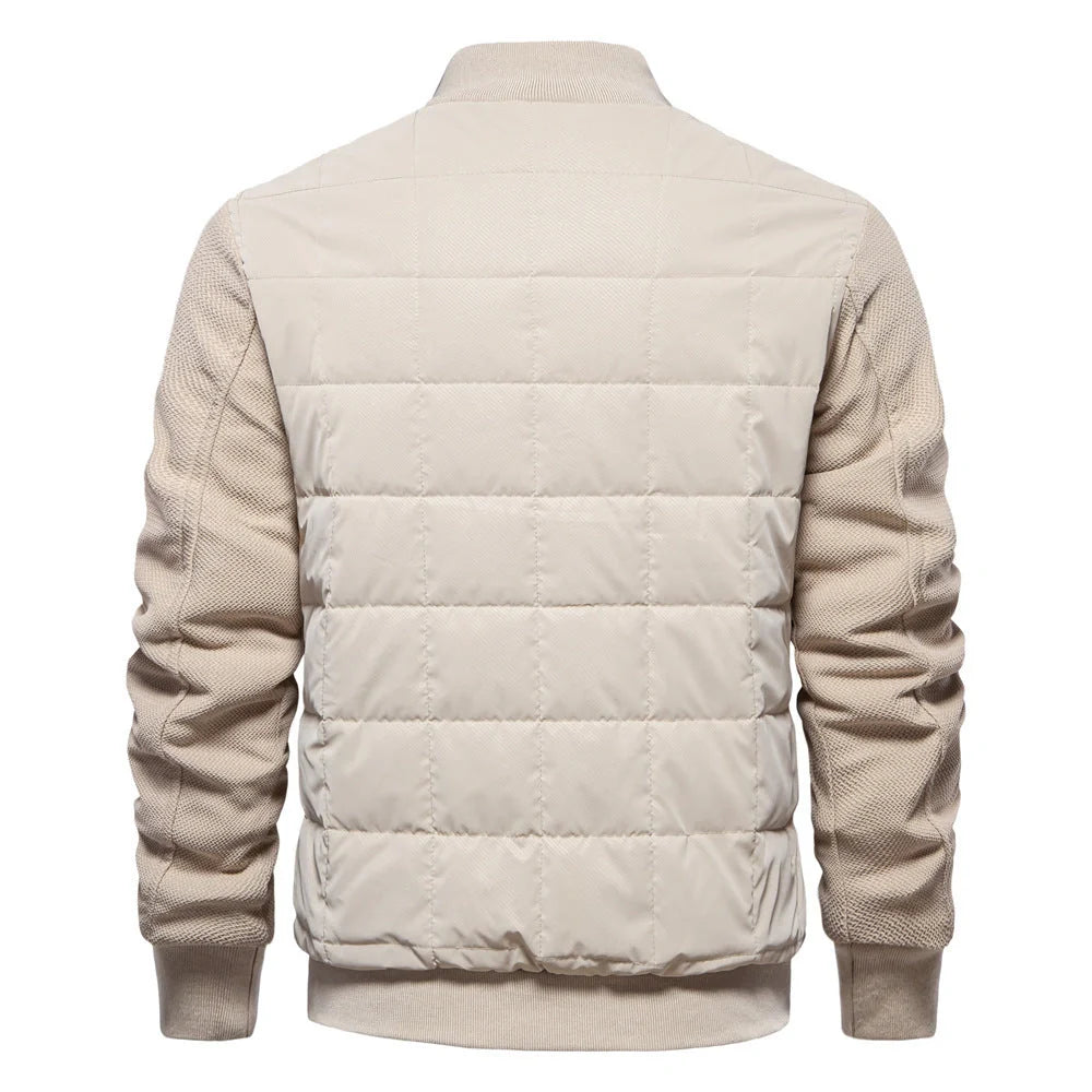 Men's Winter Stand Collar Stitched Zipper Jacket in various colours