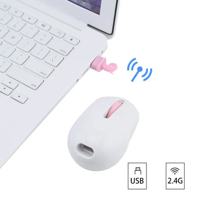Pink wireless silent mouse, 1200 DPI optical, 2.4GHz USB, 96 x 60 x 40mm, touch wheel
