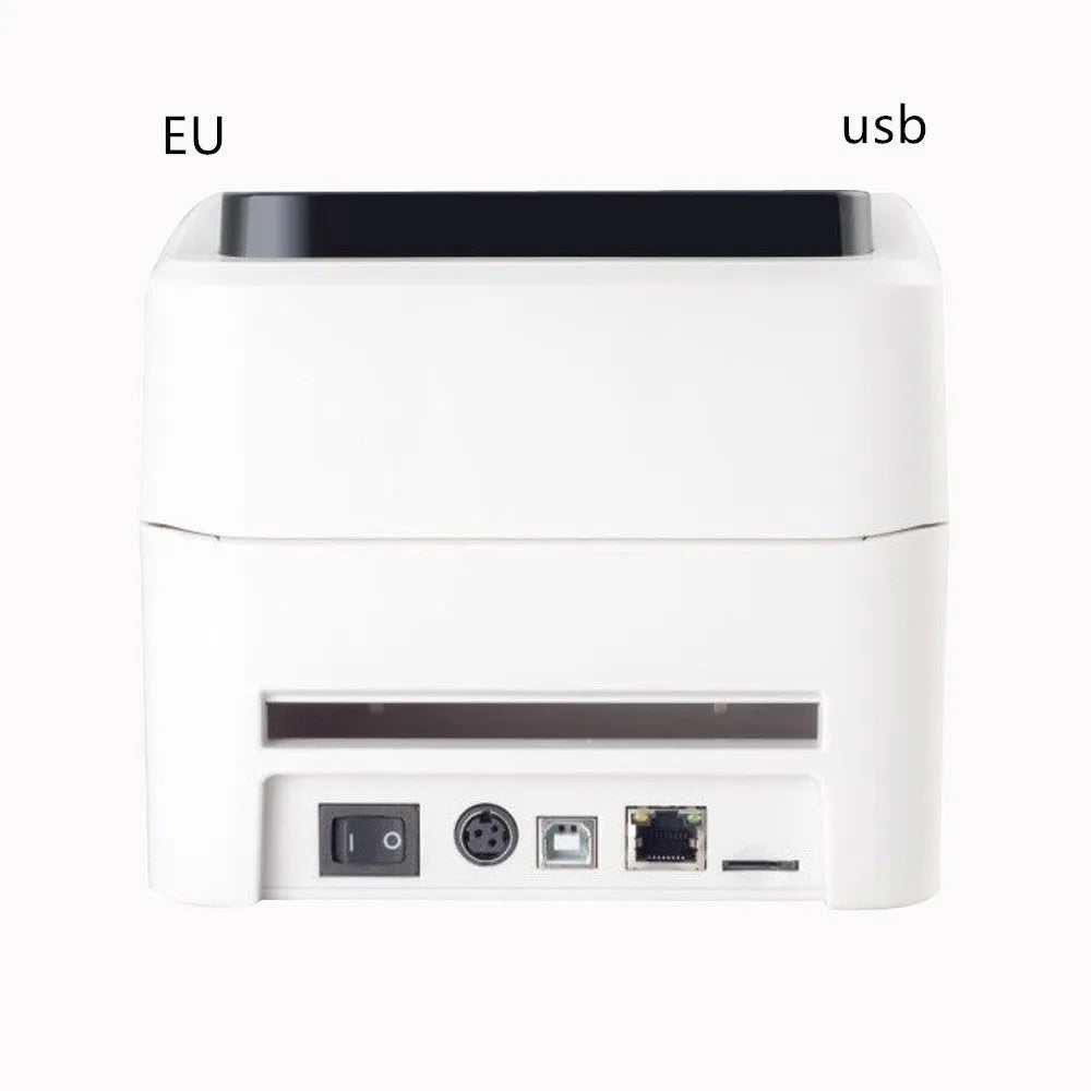 USB thermal barcode printer, 25.4-118mm print size, compact 215x178x155mm body, for retail and clothing labels