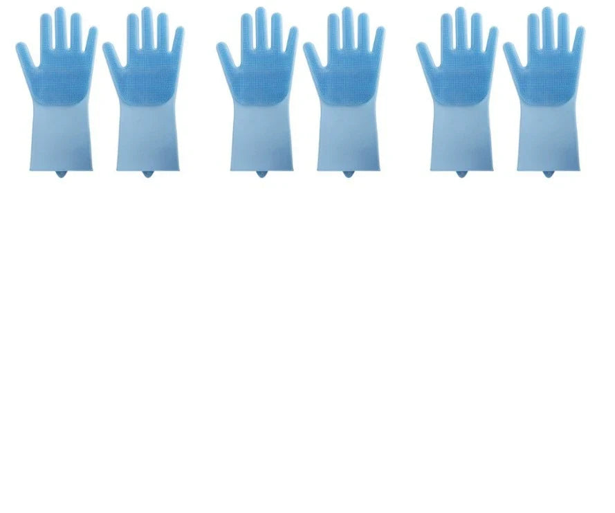 Silicone gloves with heat-resistant and non-slip design for versatile cleaning and cooking tasks