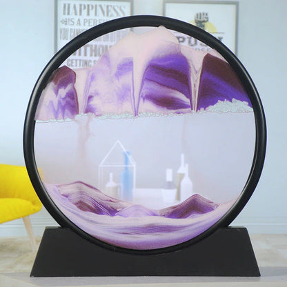 Captivating glass sand art with dynamic quicksand displays featuring vibrant colors and mesmerizing 3D effects