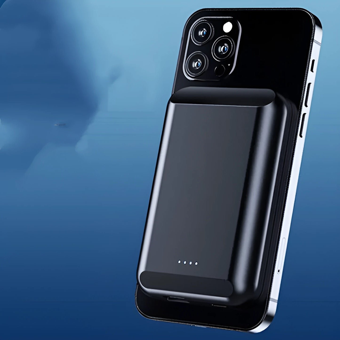 Magnetic wireless power bank in five colour options showing compact 85mm design with 5000mAh capacity