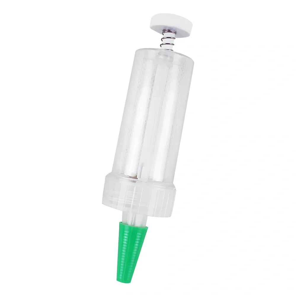 12cm long plastic mini planter tool with 3cm diameter opening for seed distribution
