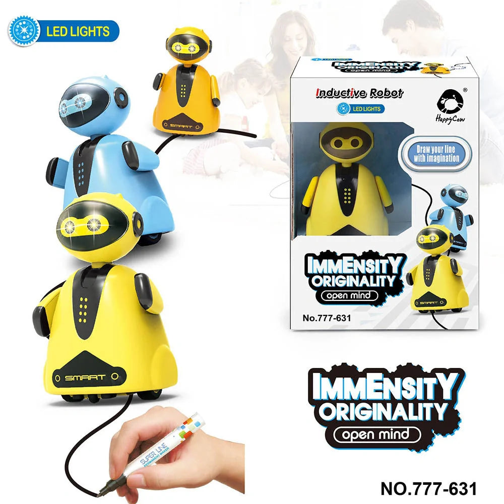 Drawn Line Magic Pet Toy Robot Pen with optical sensor following black line