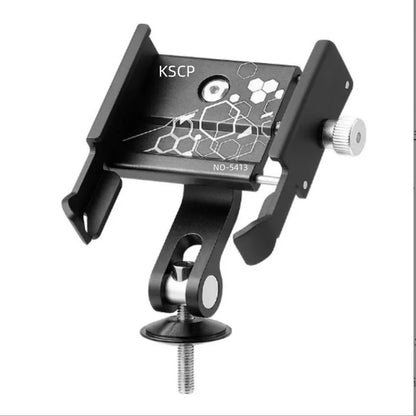 Aluminium alloy mobile phone holder mount for bicycle and motorcycle handlebars in multiple colours.