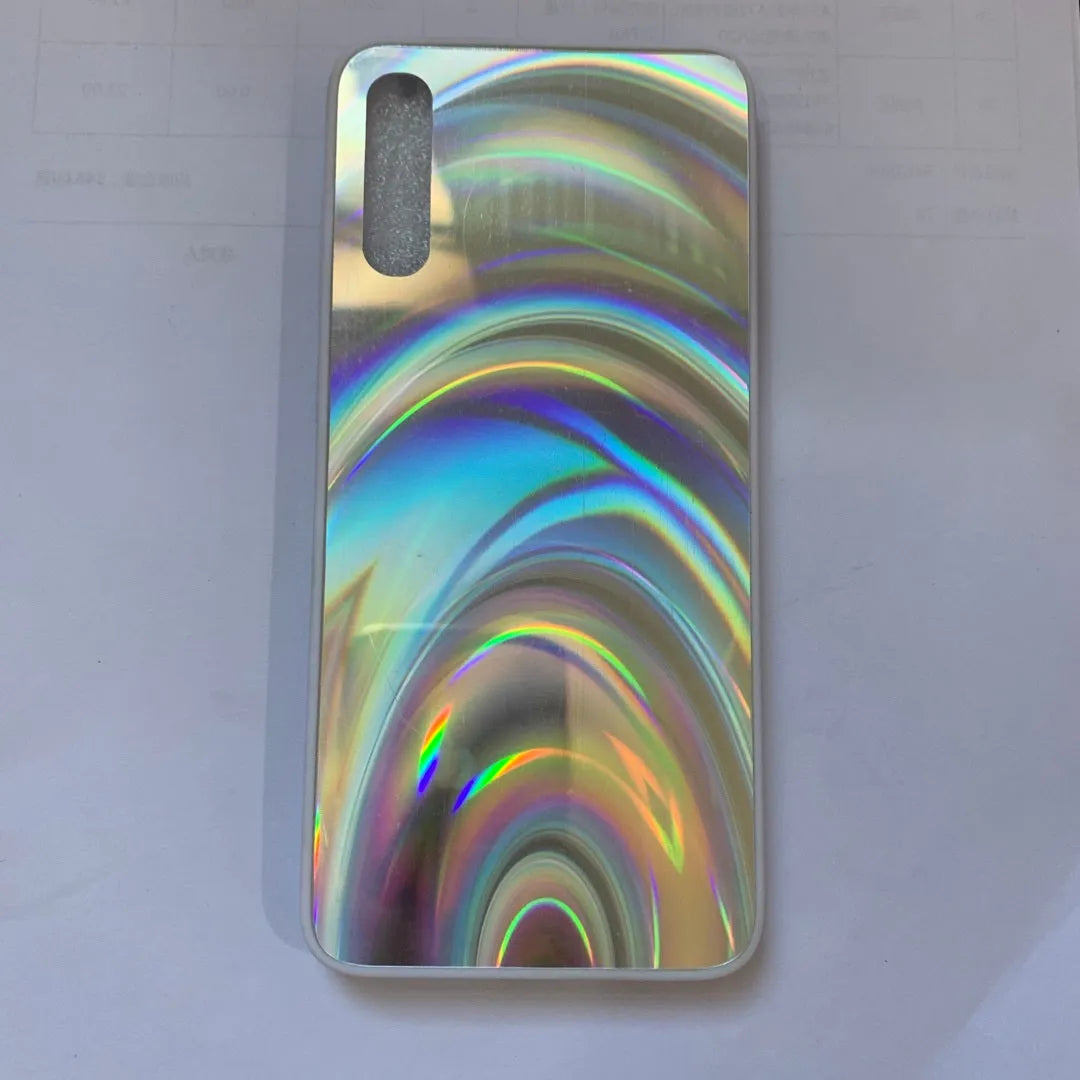 Rainbow mirror glitter phone case with slim-fit TPU PC acrylic back cover and precise cutouts