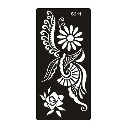 Hollow geometric tattoo template sticker on water transfer paper, Southeast Asian style design.