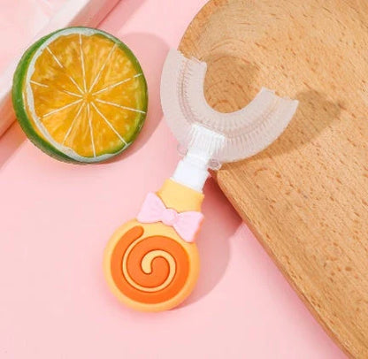 U-Shaped Soft Rubber Toothbrushes for Kids in Vibrant Colors