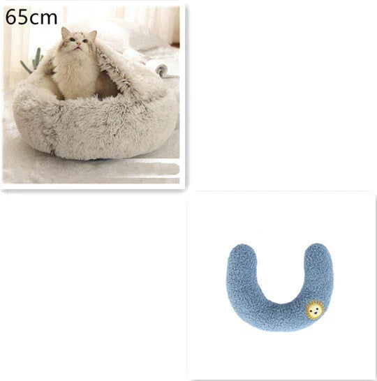 Cozy All-in-One Pet Bed in various colors and sizes, providing a plush and comfortable retreat for cats and dogs