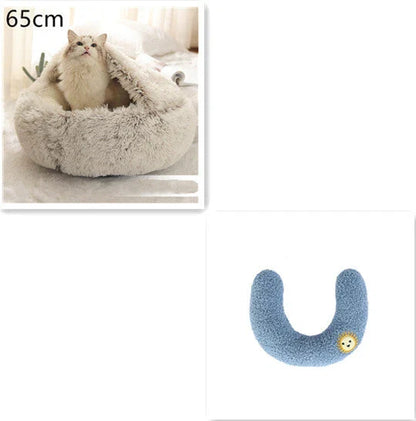 Cozy All-in-One Pet Bed in various colors and sizes, providing a plush and comfortable retreat for cats and dogs