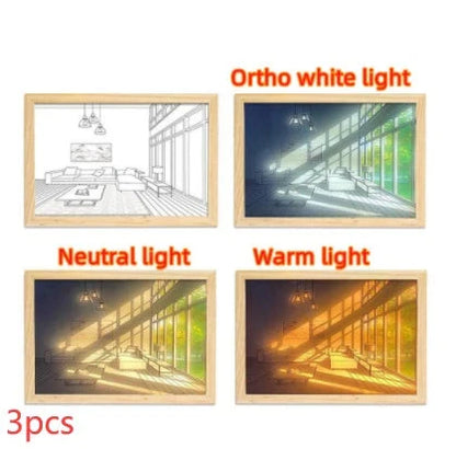 Customizable illuminated picture frame with adjustable LED lighting for home decor