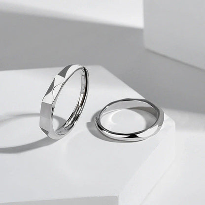 Elegant S925 sterling silver rings with a hidden love pattern design, adjustable sizing for a personalized fit.