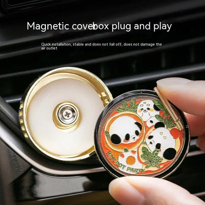 Panda hot pot car air freshener diffuser with diatomite fragrance tablets