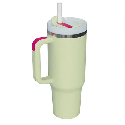 304 stainless steel vacuum cup with double-wall insulation showing 40oz capacity and 26cm height dimensions