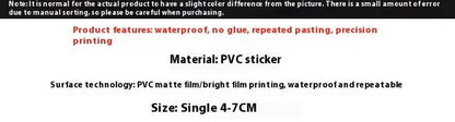 Candy small items waterproof stickers in fresh colours, 4-7cm size, for hand account and written decoration