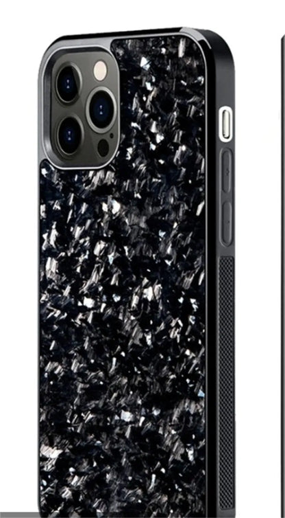 Magnetic plastic phone case for iPhone 12-15 in seven colours including Classic Carbon and Forged Blue.