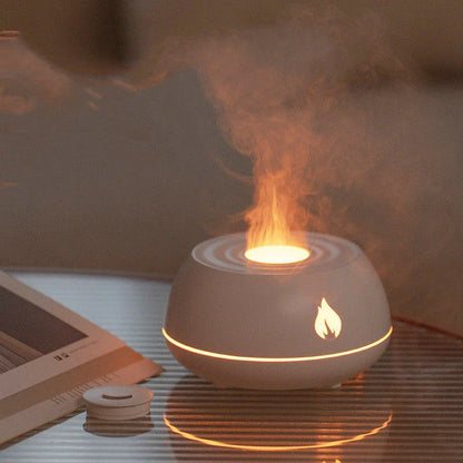 Soothing Aroma 7-Color Humidifier Diffuser with Flame-like Lighting Effect for Relaxation and Ambiance in Home