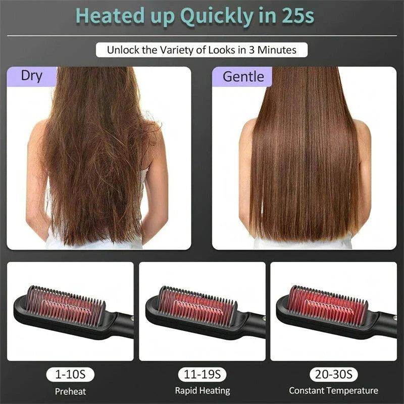 2-in-1 Hair Styler with Tourmaline Ceramic Heating, Intelligent Temperature Control, and Negative Ion Technology