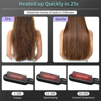 2-in-1 Hair Styler with Tourmaline Ceramic Heating, Intelligent Temperature Control, and Negative Ion Technology