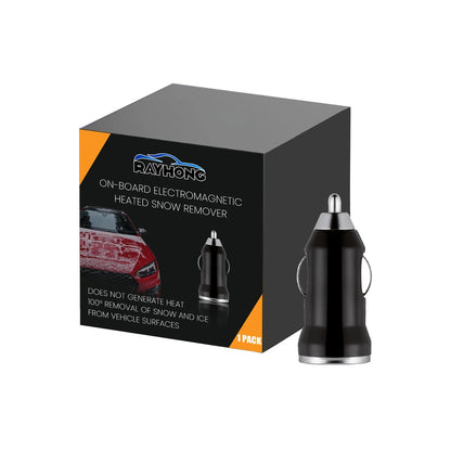 Black portable car de-icer with heated tip for melting windscreen ice