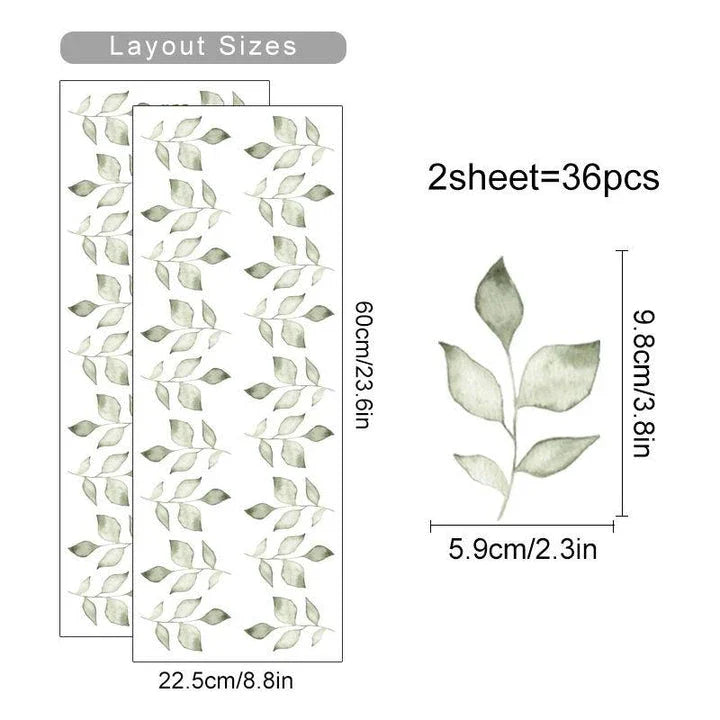 Boho Floral Watercolour Wall Stickers - Elegant, nature-inspired wall decor for your home