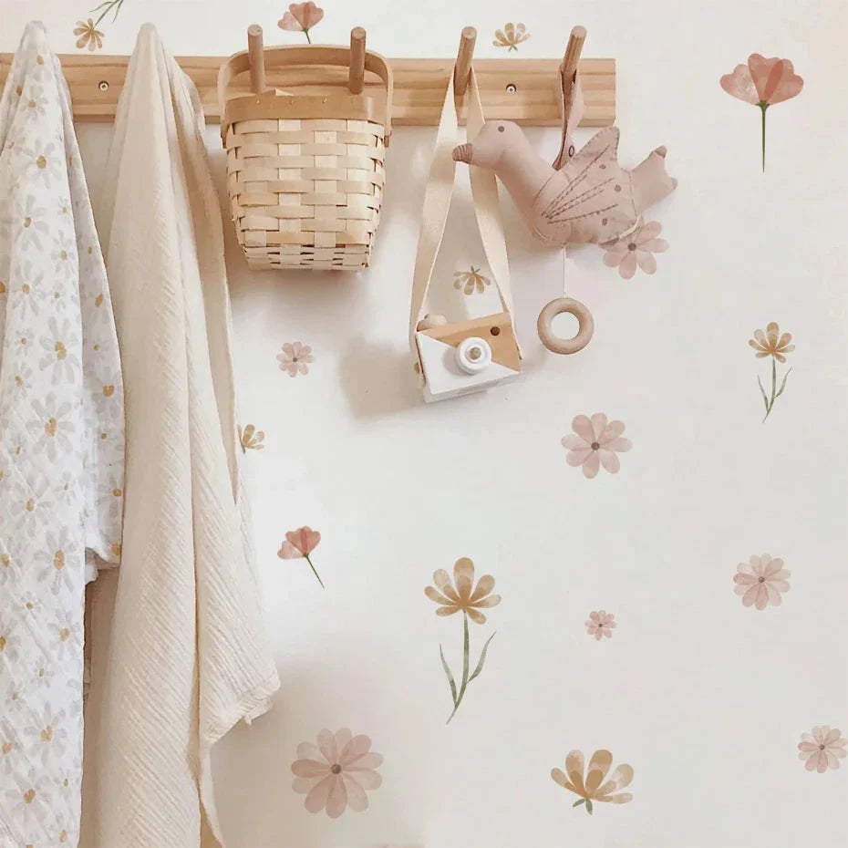 Boho Floral Watercolour Wall Stickers - Elegant, nature-inspired wall decor for your home