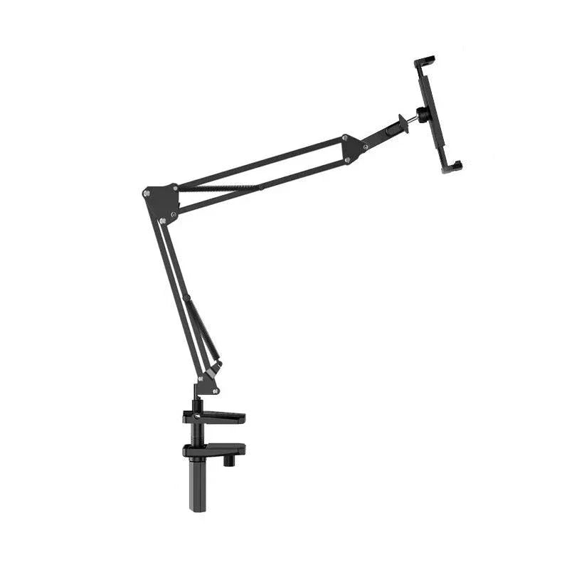 360° adjustable tablet and phone stand with long arm and silicone cushioned holder