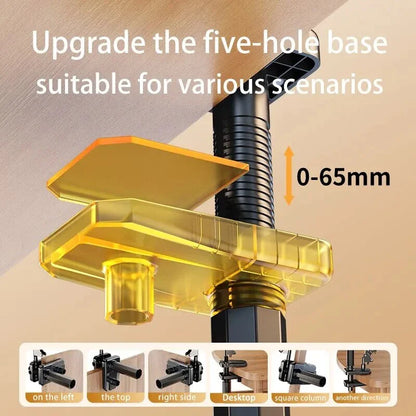 360° adjustable tablet and phone stand with long arm and silicone cushioned holder