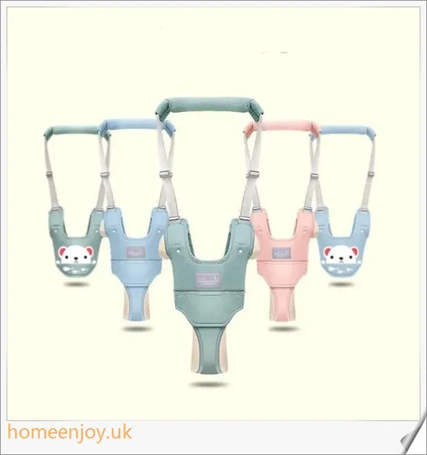 Premium baby walker with backpack-style harness in a variety of adorable prints, designed to support children learning to walk