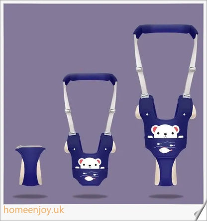 Premium baby walker with backpack-style harness in a variety of adorable prints, designed to support children learning to walk