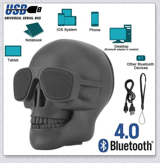 Skull Wireless Bluetooth Speaker with premium sound quality, Bluetooth connectivity, and long-lasting battery life