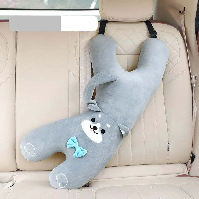 Cute Y-Shape Kids Travel Safety Pillow in Panda Design - Soft Plush Fabric and High-Quality Cotton Filling for Optimal Neck and Head Support During Travel