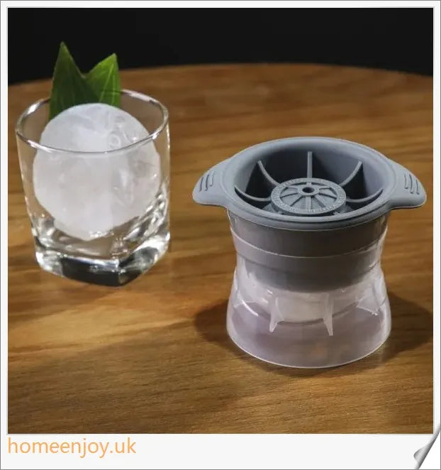 Ball-shaped silicone ice mold for creating large, perfectly chilled ice cubes for drinks