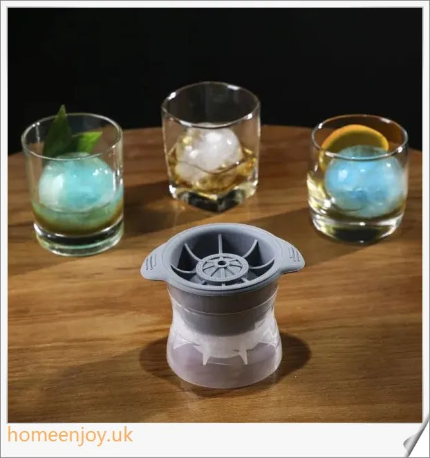 Ball-shaped silicone ice mold for creating large, perfectly chilled ice cubes for drinks