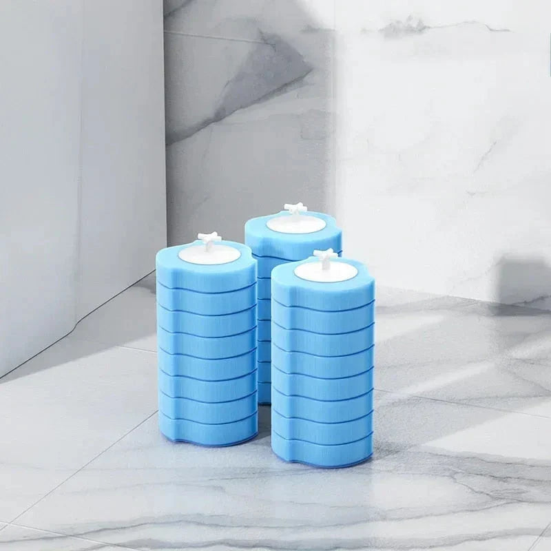 Disposable Toilet Brush Cleaner Kit with 3-layer brush head and stylish storage compartment