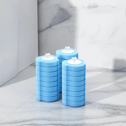 Disposable Toilet Brush Cleaner Kit with 3-layer brush head and stylish storage compartment