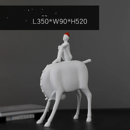 A charming white resin animal-inspired ornament for children's room decor