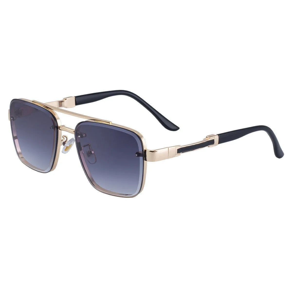 Men's vintage style sunglasses with UV protection in gold double gray colour option