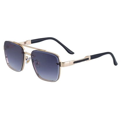 Men's vintage style sunglasses with UV protection in gold double gray colour option