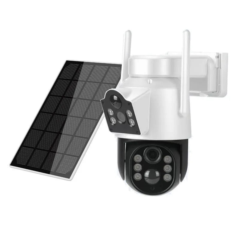 Outdoor solar wireless security camera with solar panel for plug-free 4MP HD home monitoring